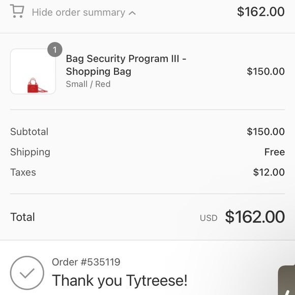 🚨SOLD🚨Authentic Red Telfar bag - Picture 5 of 5